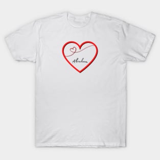 ABRAHAM  Name in Heart T-Shirt